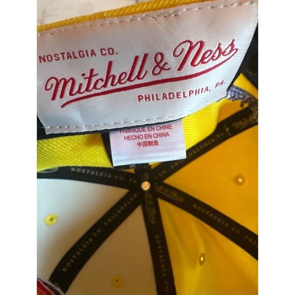 Denver Nuggets Snapback Cap Mitchell & Ness Nostalgia Co. Yellow & Blue - Picture 6 of 7